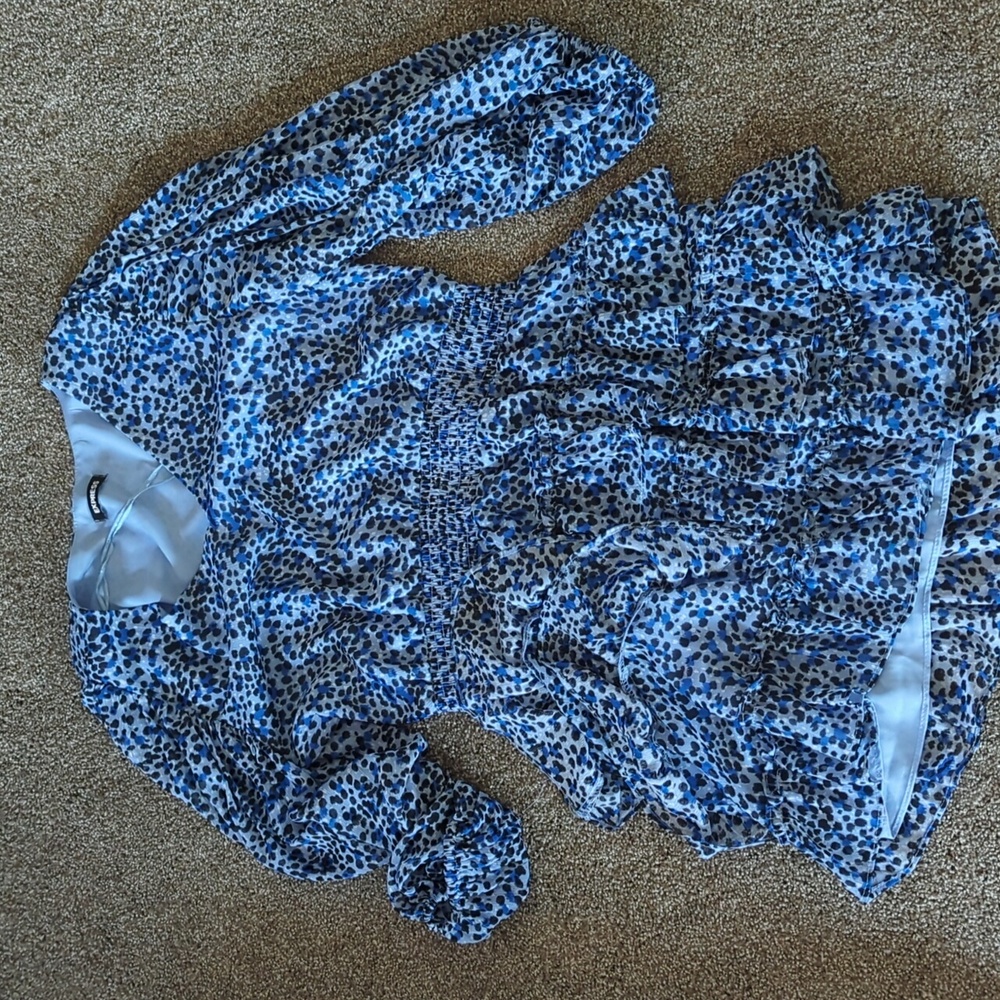 Blue leopard dress